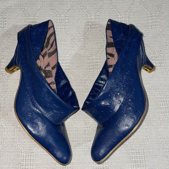 Irregular Choice Women’s Fashion Heels Size 7 M Blue Leather Going Out Party Fun - Picture 1 of 12
